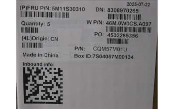 Lenovo 5M11S30310 C-Cover with keyboard, Switzerland, Luna Grey, Non-Backlight, No World Face Camera, Heat Staking, UK