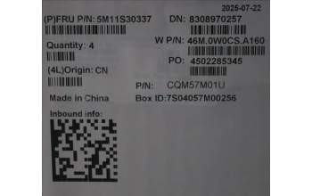 Lenovo 5M11S30337 C-Cover with keyboard, Czech Slovakian, Luna Grey, Backlight, No World Face Camera, Heat Staking, UK