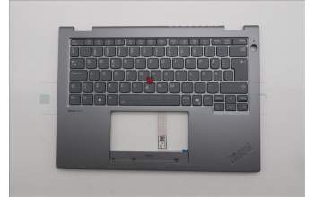 Lenovo 5M11S30382 C-Cover with keyboard, Swedish/Finnish, Luna Grey, Backlight, No World Face Camera, Heat Staking, UK
