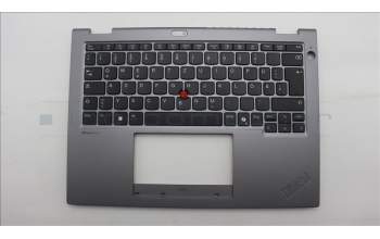 Lenovo 5M11S30427 C-Cover with keyboard, German, Luna Grey, Non-Backlight, World Face Camera, Heat Staking, UK
