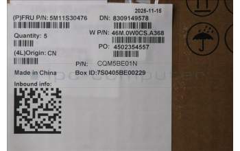 Lenovo 5M11S30476 C-Cover with keyboard, Belgian, Luna Grey, Backlight, World Face Camera, Heat Staking, UK