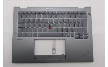 Lenovo 5M11S30511 C-Cover with keyboard, Italian, Luna Grey, Backlight, World Face Camera, Heat Staking, UK