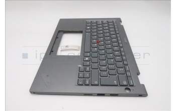 Lenovo 5M11S30523 C-Cover with keyboard, Portuguese, Luna Grey, Backlight, World Face Camera, Heat Staking, UK