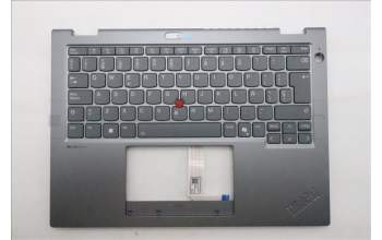 Lenovo 5M11S30529 C-Cover with keyboard, Spanish, Luna Grey, Backlight, World Face Camera, Heat Staking, UK