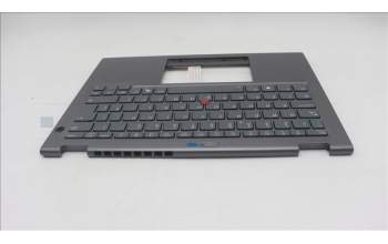 Lenovo 5M11S30545 C-Cover with keyboard, UK English, Luna Grey, Backlight, World Face Camera, Heat Staking, UK