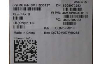 Lenovo 5M11S33727 C-Cover with keyboard, Portuguese, Black, Backlight, Heat Staking, UK