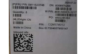 Lenovo 5M11S33748 MECH_ASM FRUMEASMUK-C BL BK-CHY-UK