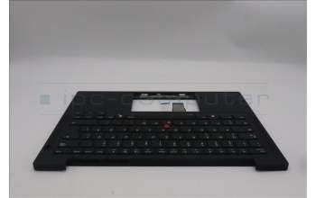 Lenovo 5M11S33813 C-Cover with keyboard, German, Black, Backlight, UK
