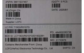 Lenovo 5M11S37457 C-Cover with keyboard, UK English, Black, Backlight, UK