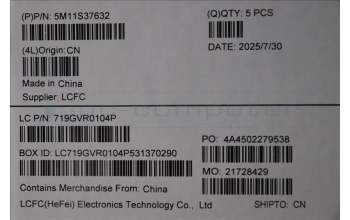 Lenovo 5M11S37632 C-Cover with keyboard, Italian, Black, Backlight, WWAN, UK