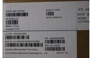 Lenovo 5M11S37997 C-Cover with keyboard, Danish, Black, Backlight, UK