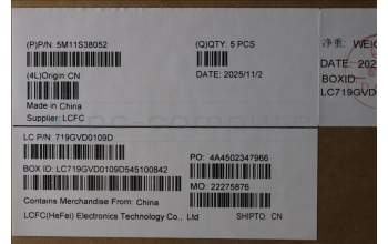 Lenovo 5M11S38052 C-Cover with keyboard, Portuguese, Black, Backlight, UK