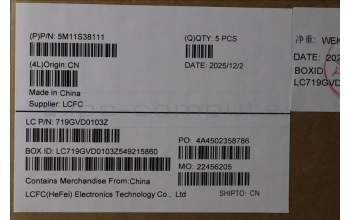 Lenovo 5M11S38111 C-Cover with keyboard, English, Black, Backlight, WWAN, US