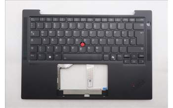 Lenovo 5M11S38127 C-Cover with keyboard, German, Black, Backlight, WWAN, UK