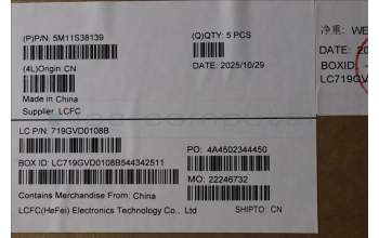 Lenovo 5M11S38139 C-Cover with keyboard, Icelandic, Black, Backlight, WWAN, UK