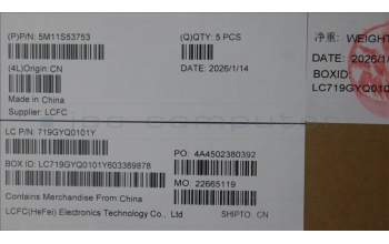 Lenovo 5M11S53753 C-Cover with keyboard, Belgian, Black, Backlight, UK