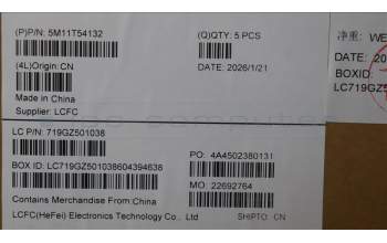 Lenovo 5M11T54132 Keyboard Internal, German, Black, Backlight, w/Numpad, UK