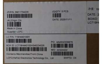 Lenovo 5M11T54235 C-Cover with keyboard, Danish, Black, Backlight, UK