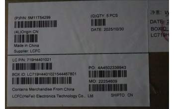 Lenovo 5M11T54299 C-Cover with keyboard, Nordic, Black, Backlight, UK