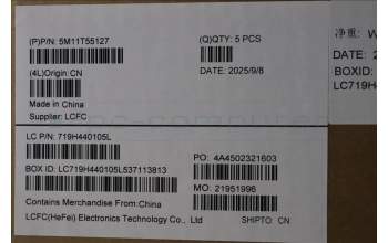 Lenovo 5M11T55127 C-Abdeckung mit Tastatur, Englisch (US, Euro), schwarz, Hintergrundbeleuchtung, Chipkartenleser