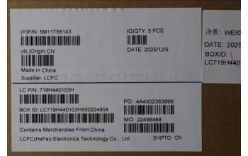 Lenovo 5M11T55143 C-Cover with keyboard, Greek, Black, Backlight, Smart Card Reader, US