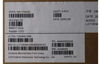 Lenovo 5M11T55226 C-Cover with keyboard, UK English, Black, Backlight, Smart Card Reader, UK