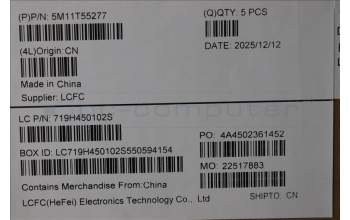 Lenovo 5M11T55277 C-Cover with keyboard, Greek, Black, Backlight, Number Pad, US