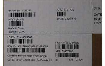 Lenovo 5M11T55290 C-Cover with keyboard, Italian, Black, Backlight, Number Pad, UK