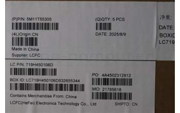 Lenovo 5M11T55305 C-Cover with keyboard, Nordic, Black, Backlight, Number Pad, UK