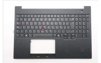 Lenovo 5M11T55317 C-Cover with keyboard, Spanish, Black, Backlight, Number Pad, UK