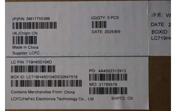 Lenovo 5M11T55386 MECH_ASM BL KB NP BK WW GER LTN