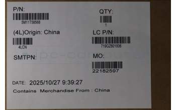 Lenovo 5M11T58568 Lenovo LCD Module, 16\", 3.2K, Touch, Glare, OLED, 1000nit, 100%DCI-P3, Color Calibration, W/5MP RGB + IR Camera