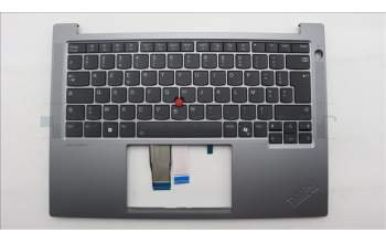 Lenovo 5M11T58671 C-Cover with keyboard, French, Grey, Backlight, US