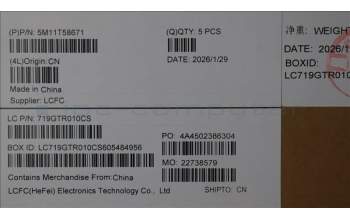 Lenovo 5M11T58671 C-Cover with keyboard, French, Grey, Backlight, US