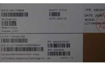 Lenovo 5M11T58858 MECH_ASM BKLT KB NP BK NORDIC PMX