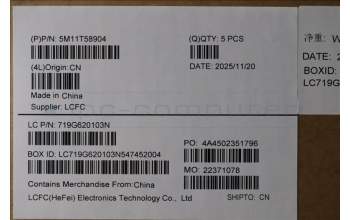 Lenovo 5M11T58904 C-Cover with keyboard, Arabic, White, FingerPrint, US