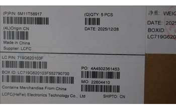 Lenovo 5M11T58917 C-Cover with keyboard, French, White, FingerPrint, US