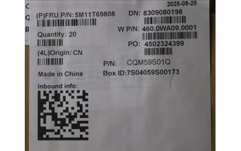 Lenovo 5M11T69808 D-Cover, Black, ASM