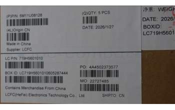 Lenovo 5M11U08128 C-Cover with keyboard, Danish, Black, Backlight, NFC, UK