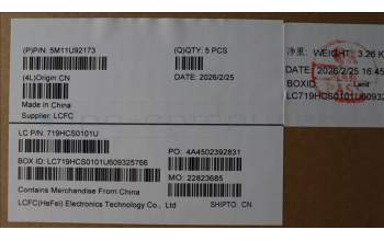 Lenovo 5M11U92173 MECH_ASM BL KBD CCV FRA (Liteon) UK BK