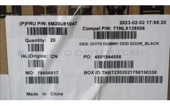 Lenovo 5M20U51047 Bezel dummy ODD,Blk,N327