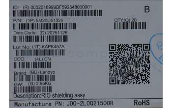 Lenovo 5M20U51325 RIO shielding assy