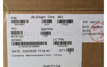 Lenovo 5M21H89557 FRU MECH JX3C5_MB_AL_FOIL_BOT