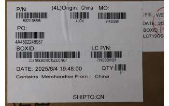 Lenovo 5M21L98656 MTS41 Hinge CAP, FOR CABLE