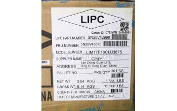 Lenovo 5N20V43070 NB_KYB CMSK-CS20,BK-BL,CHY,FRA/ENG