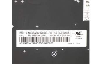 Lenovo 5N20V43070 NB_KYB CMSK-CS20,BK-BL,CHY,FRA/ENG