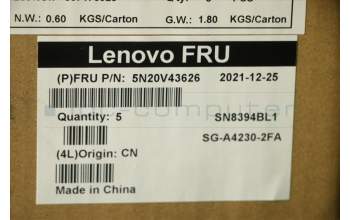 Lenovo 5N20V43626 Keyboard Internal, French, Silver, Backlight, US