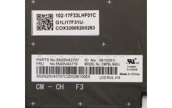 Lenovo 5N20V43779 NB_KYB CMFL-CS20,BK-BL,CHY,RUS