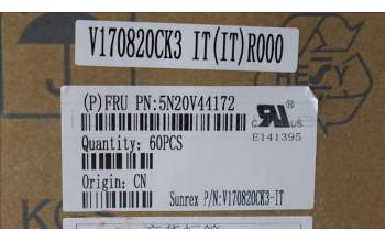 Lenovo 5N20V44172 Keyboard Internal, Italian, Black, Non-Backlight, UK