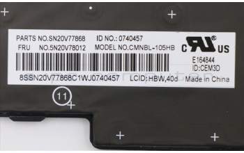 Lenovo 5N20V78012 NB_KYB CMNM-CS20,BK-BL,CHY,HBW